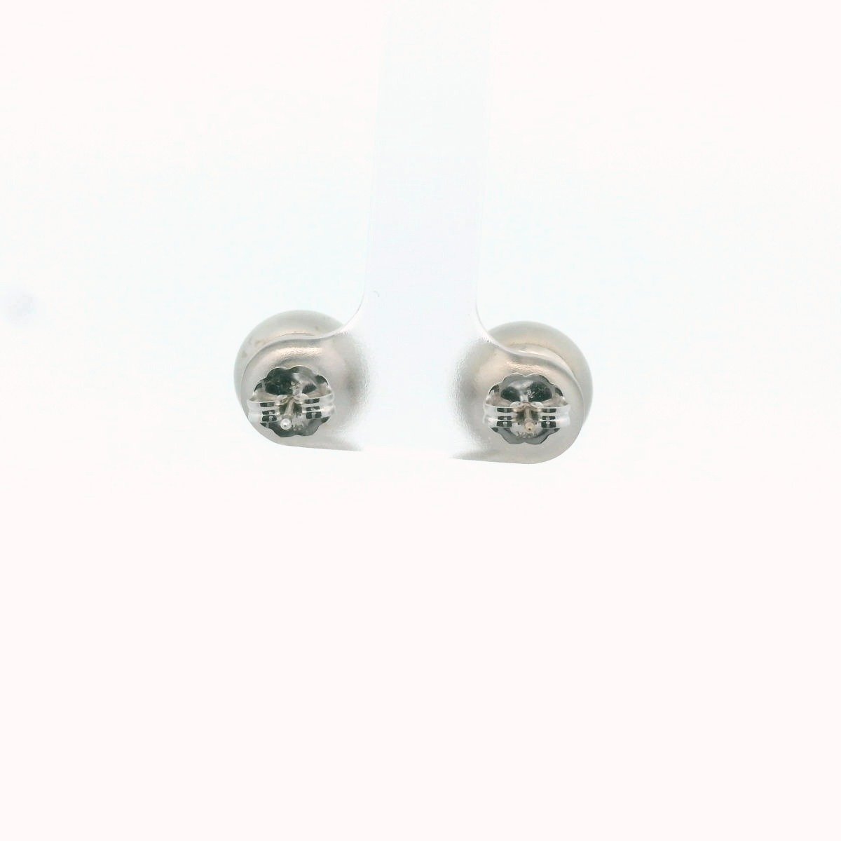 14K White Gold Gray Cultured Pearl Stud Earrings