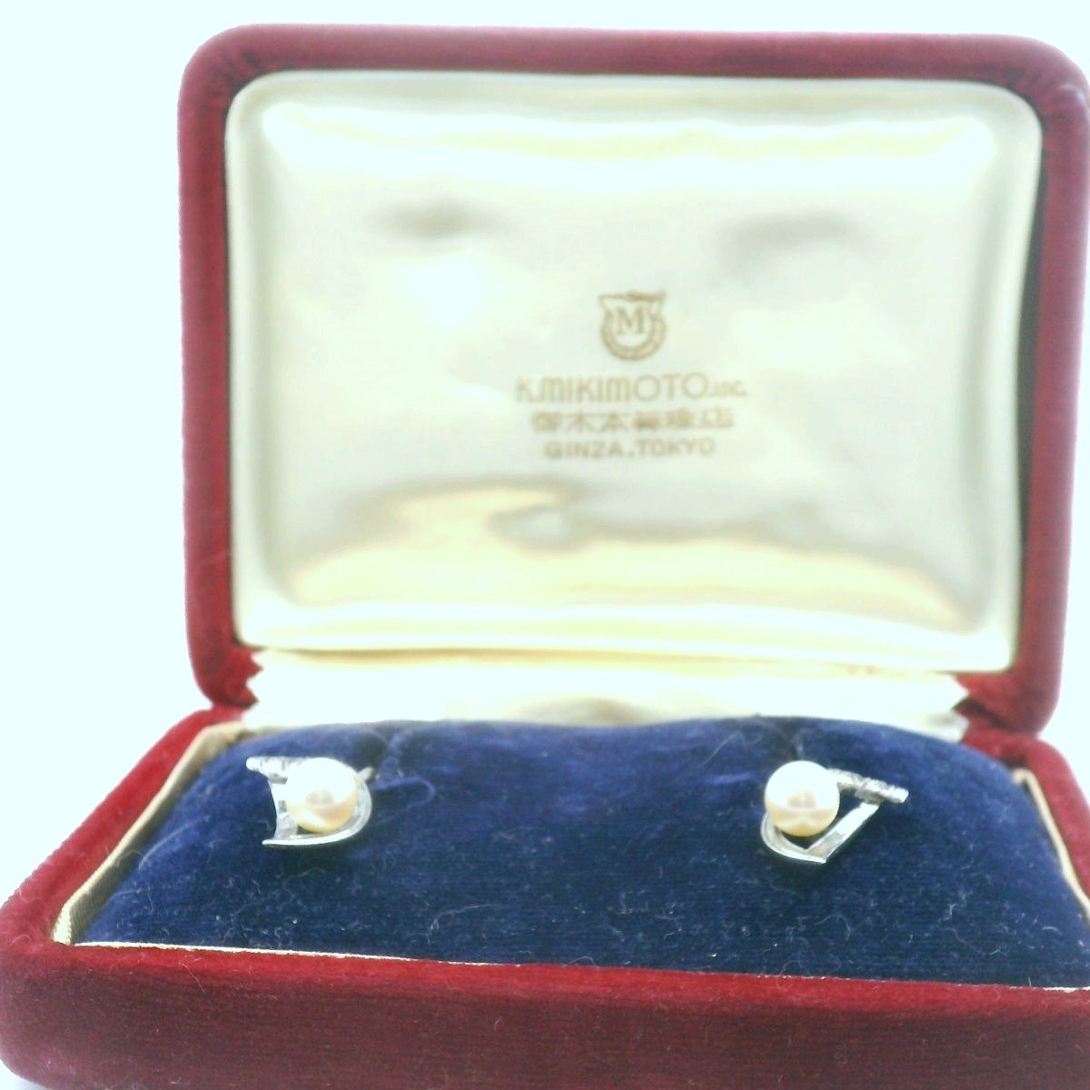 Vintage Mikimoto Sterling Silver Cultured Pearl Non-Pierced Earrings