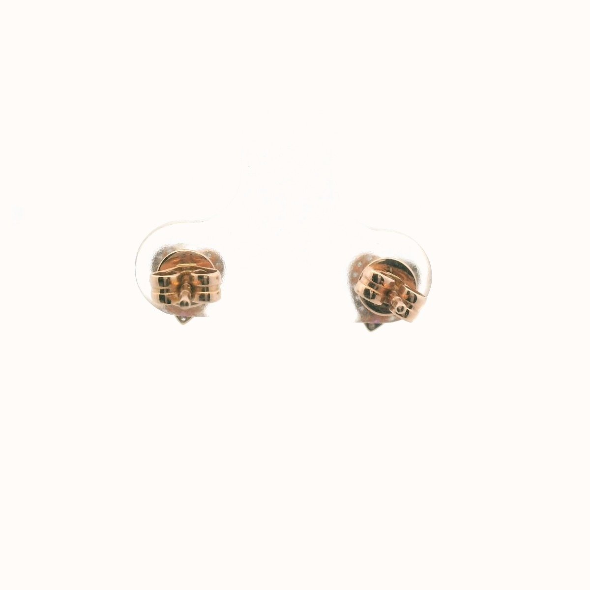 14K Rose Gold Pave Set Diamond & Ruby Heart Earrings