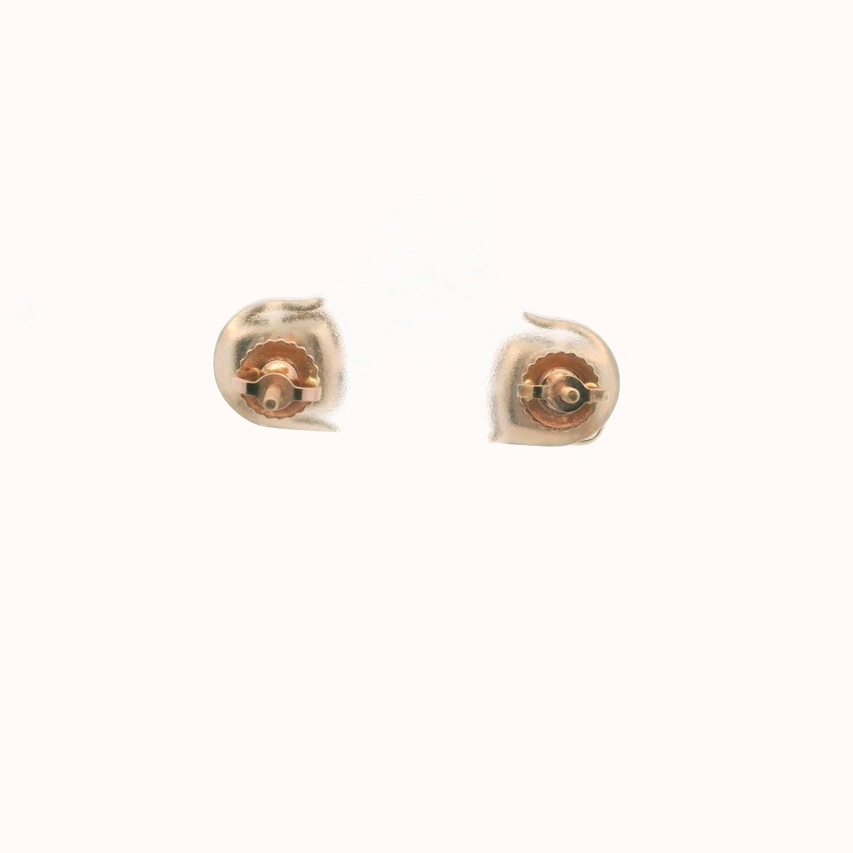 14K Yellow Gold Bezel Set Diamond Stud Earrings