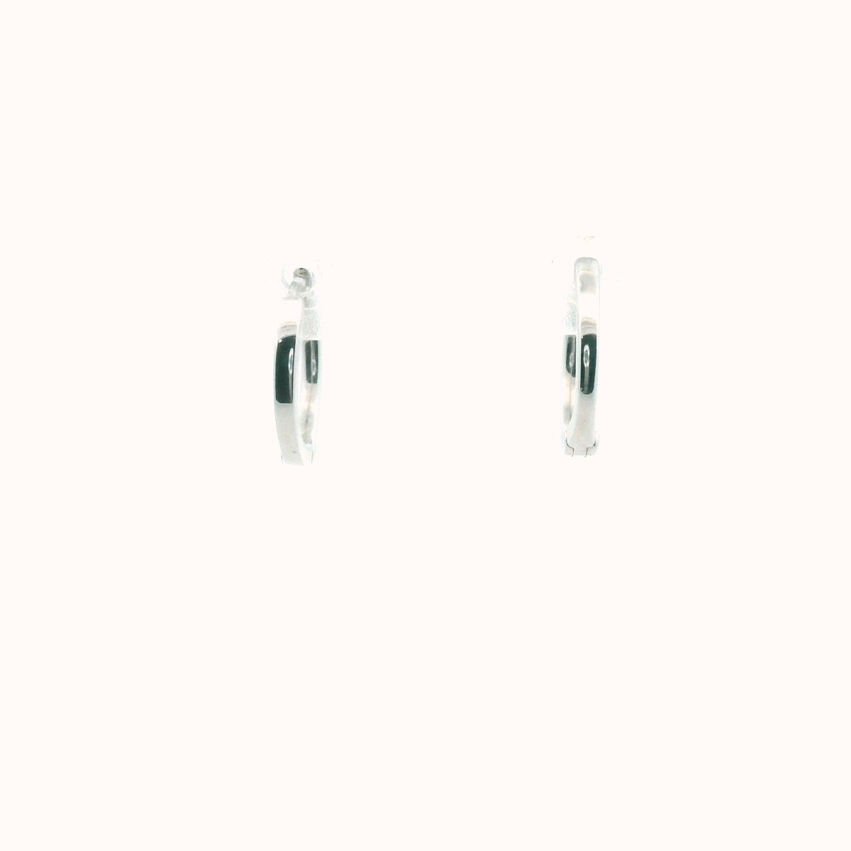 14K White Gold Diamond Huggie Hoop Earrings