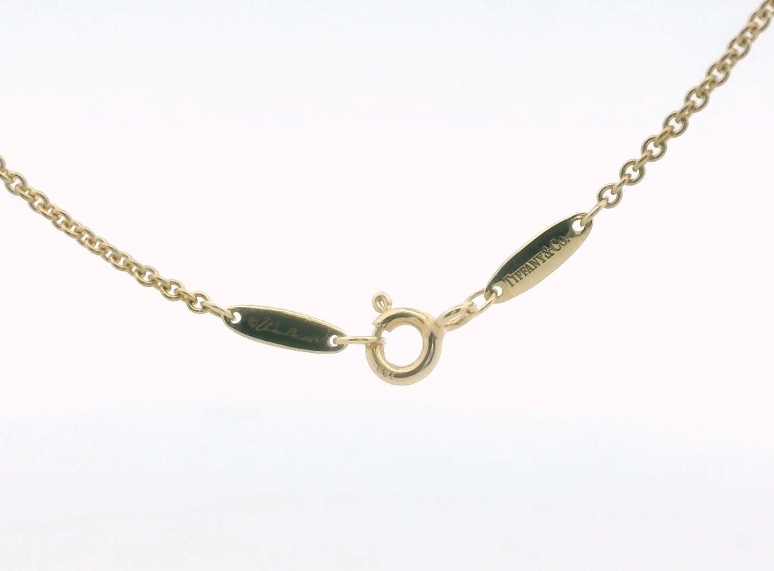 Tiffany & Co. Elsa Peretti 18K Yellow Gold Nephrite Jade Jug Necklace