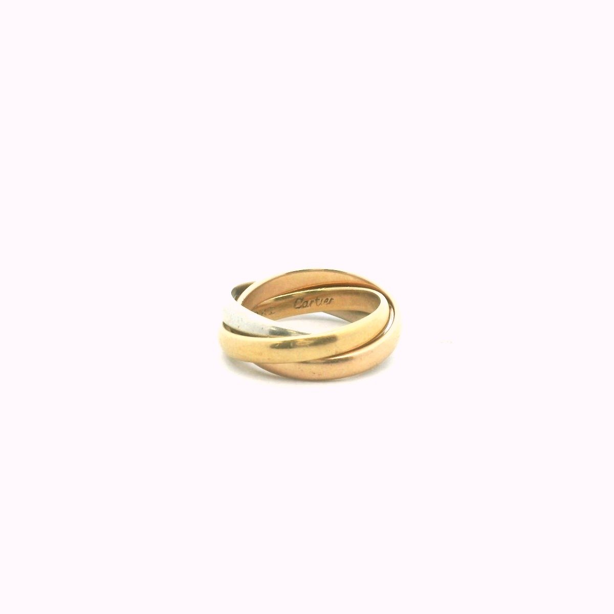 Early Cartier 18K Tri-Color Gold Rolling Ring Wedding Band