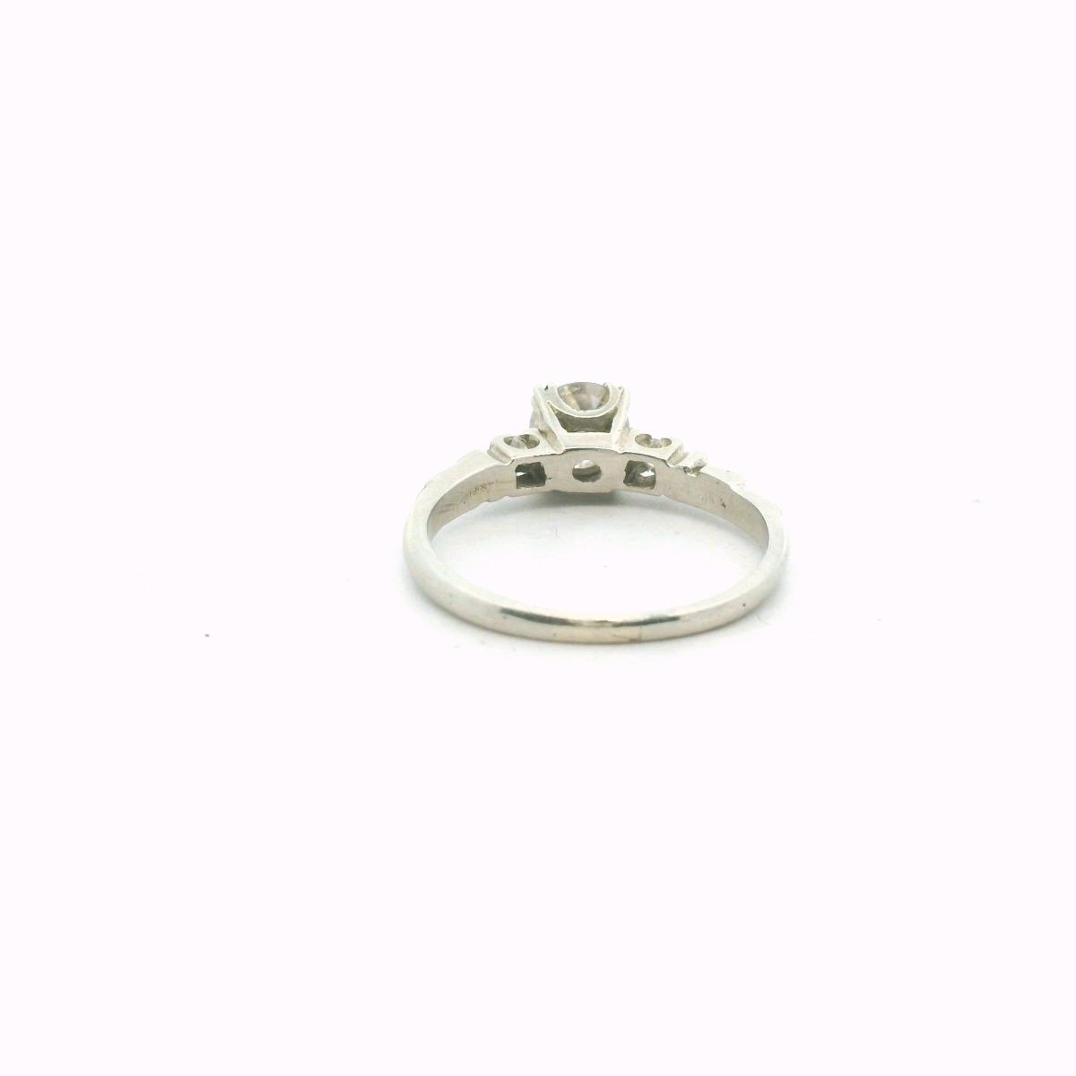 Vintage 14K White Gold Diamond Engagement Ring