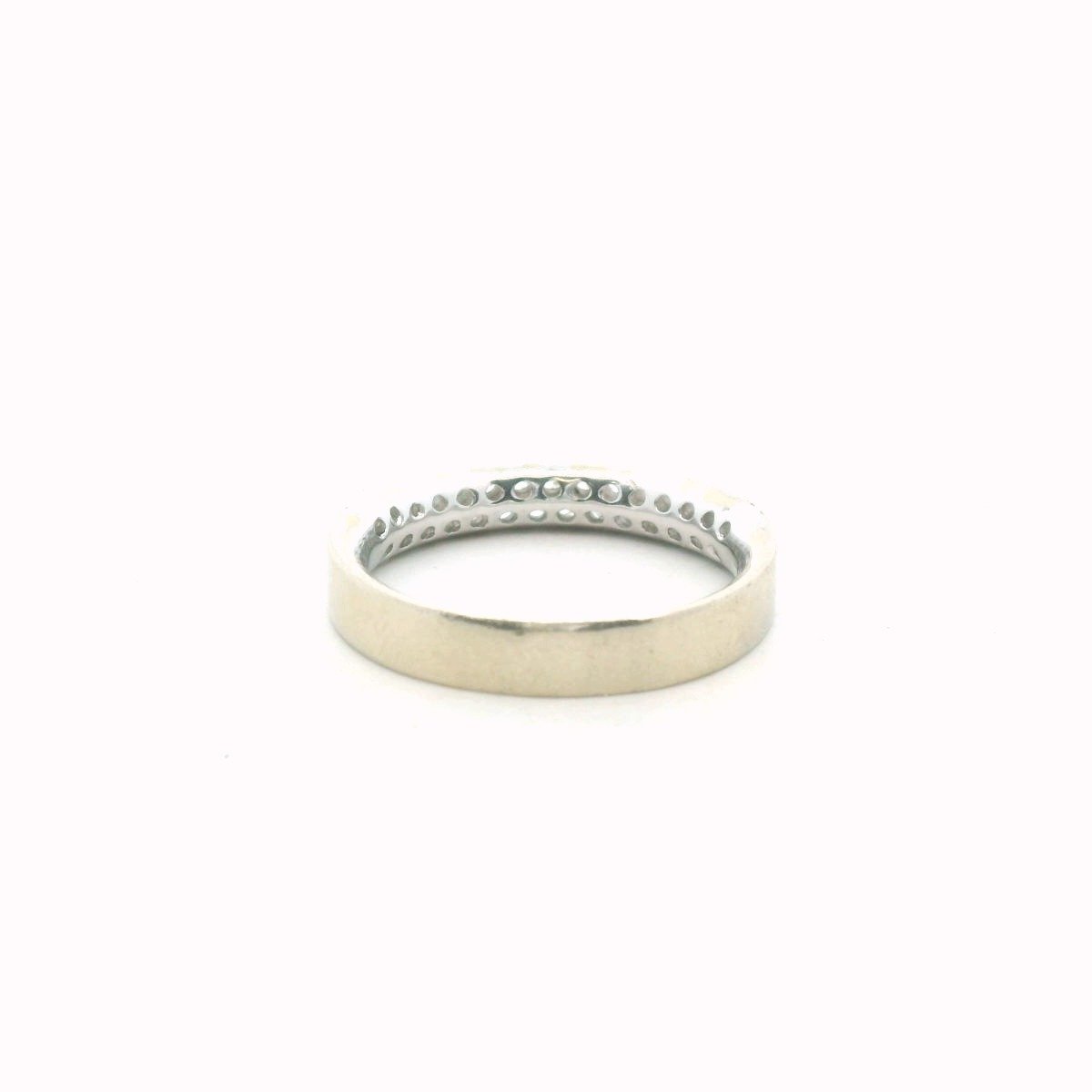 14K White Gold Double Row Diamond Band