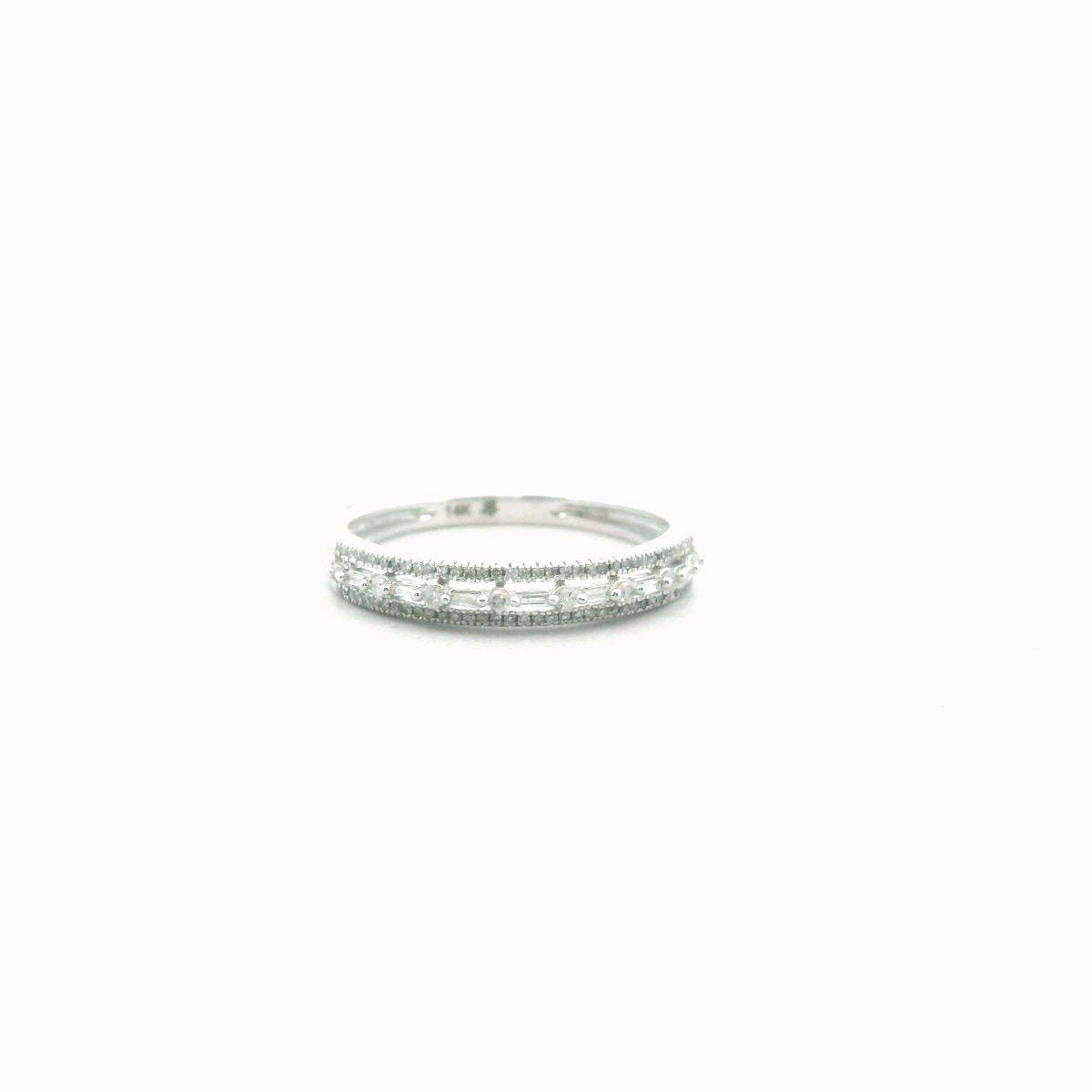 14K White Gold Diamond Half Band