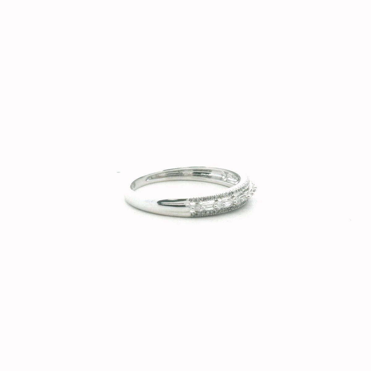 14K White Gold Diamond Half Band