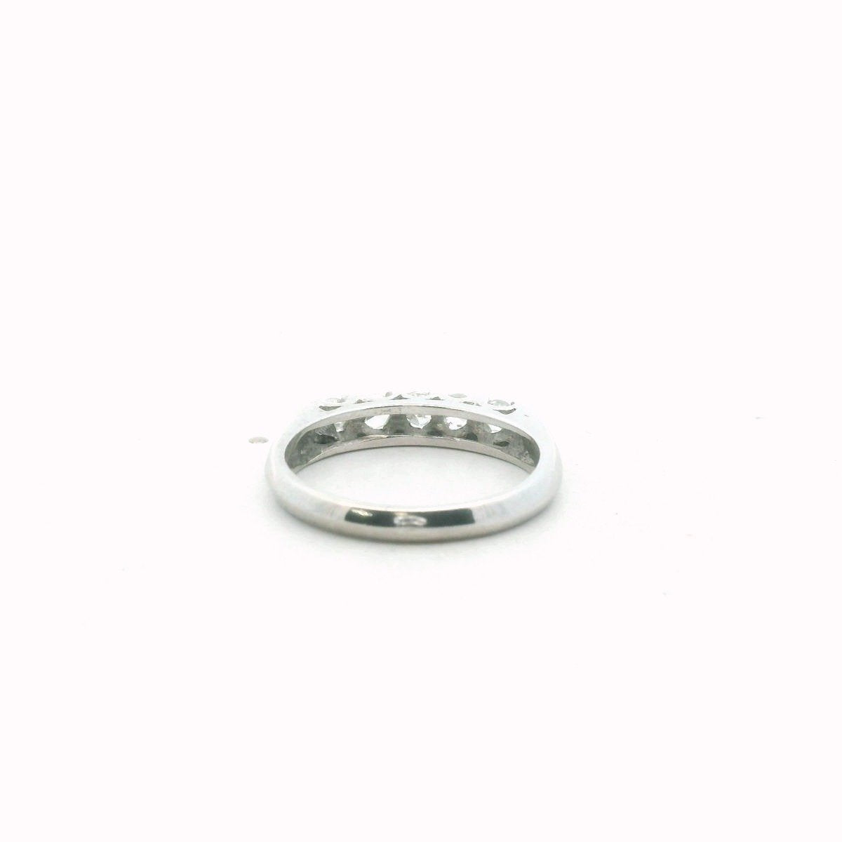 Vintage Platinum 5-Stone Diamond Wedding Band