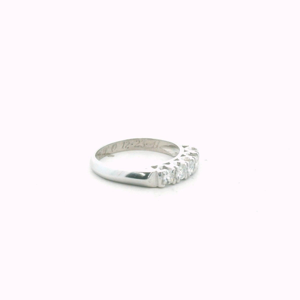 Vintage Platinum 5-Stone Diamond Wedding Band