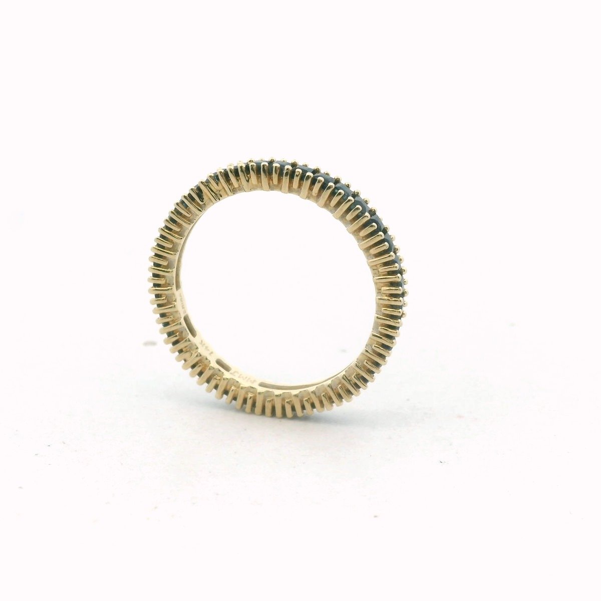 14K Yellow Gold Square Cut Sapphire Eternity Band