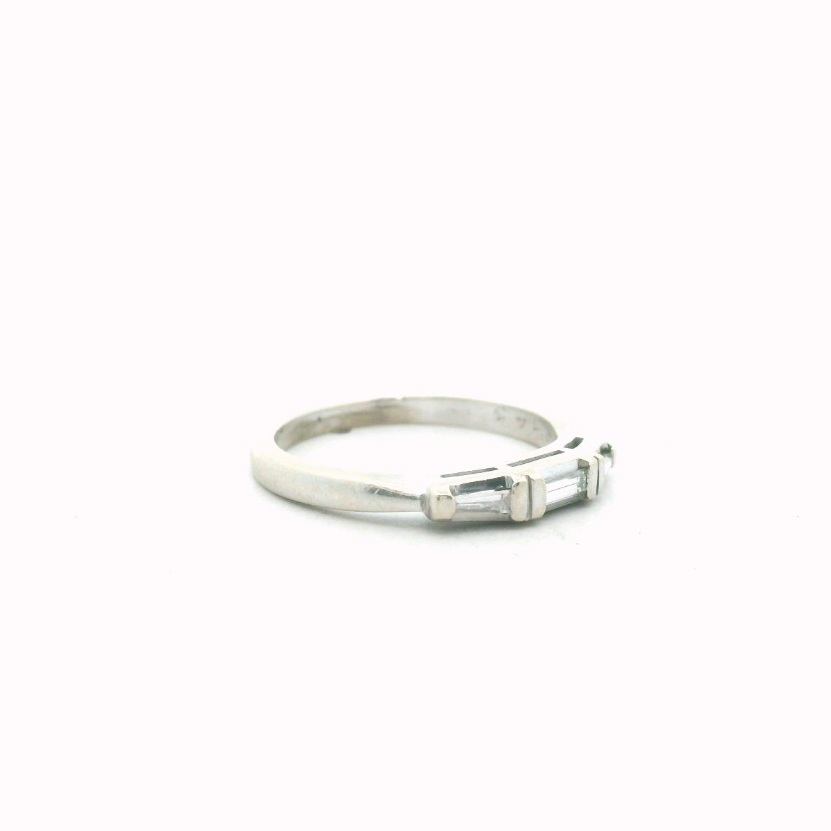 Vintage 14K White Gold Stackable Diamond Band