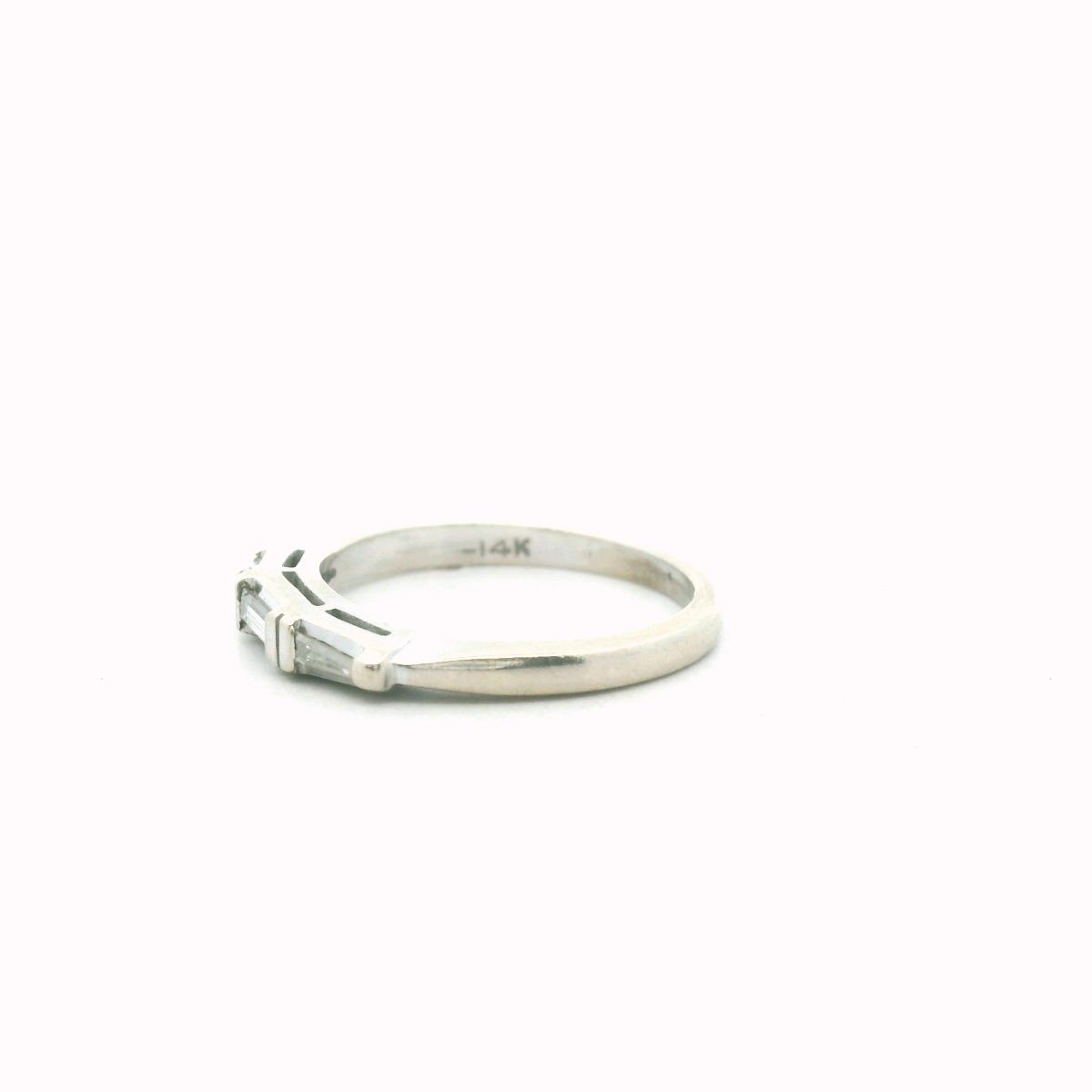 Vintage 14K White Gold Stackable Diamond Band