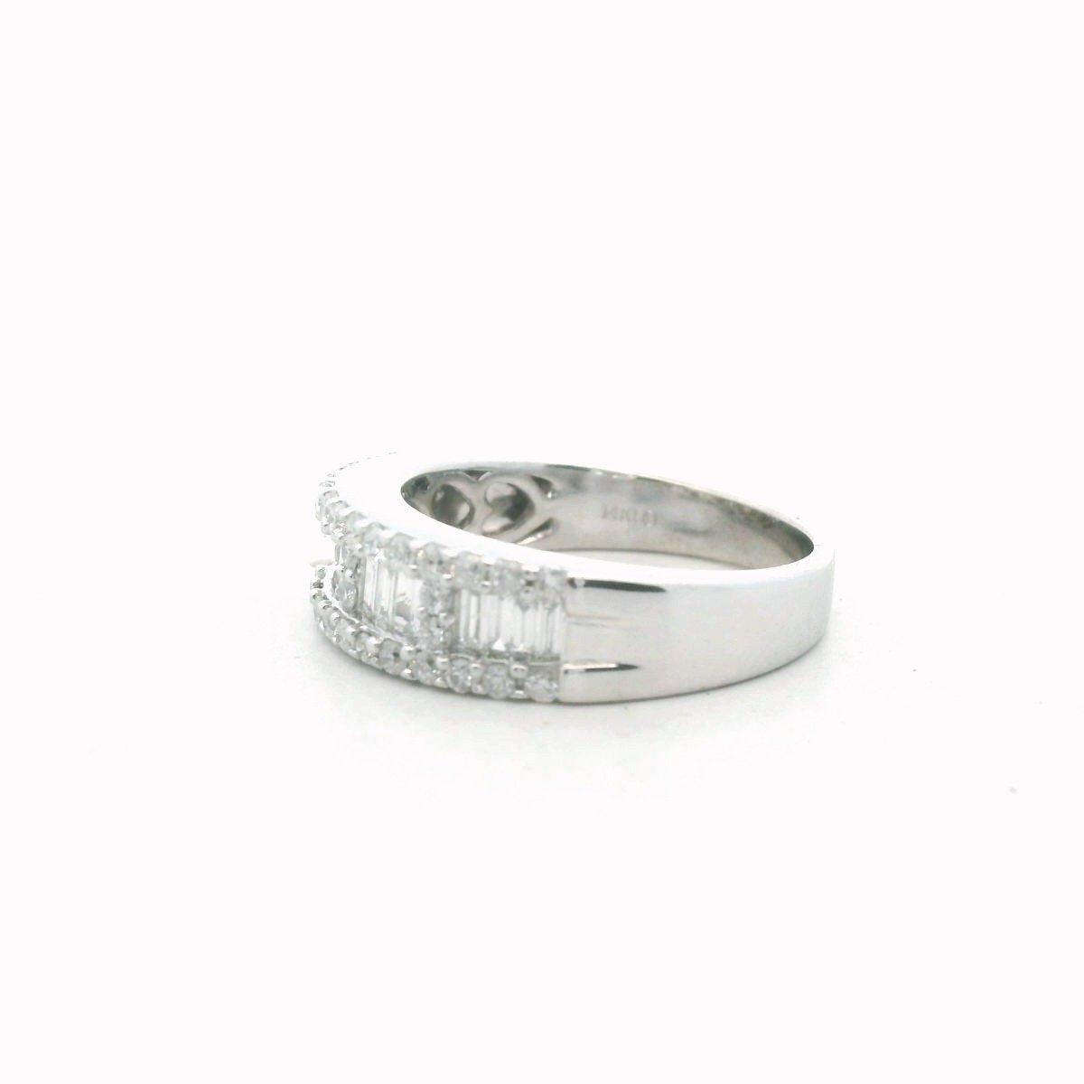 14K White Gold Diamond Band