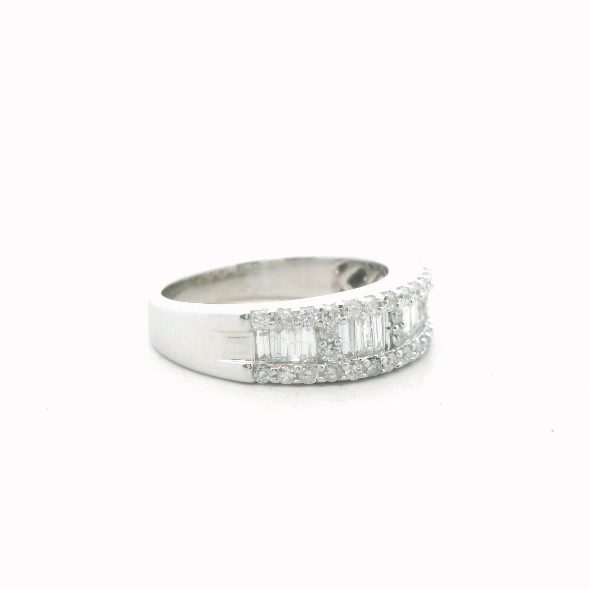 14K White Gold Diamond Band
