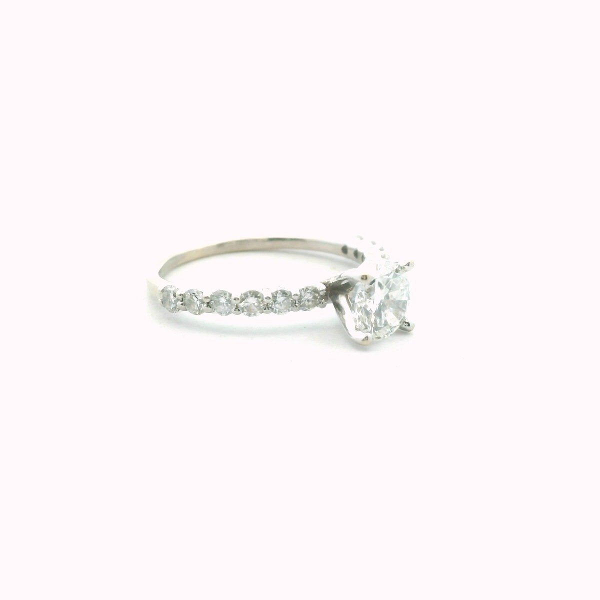 14K White Gold 0.70ct Natural Diamond Engagement Ring