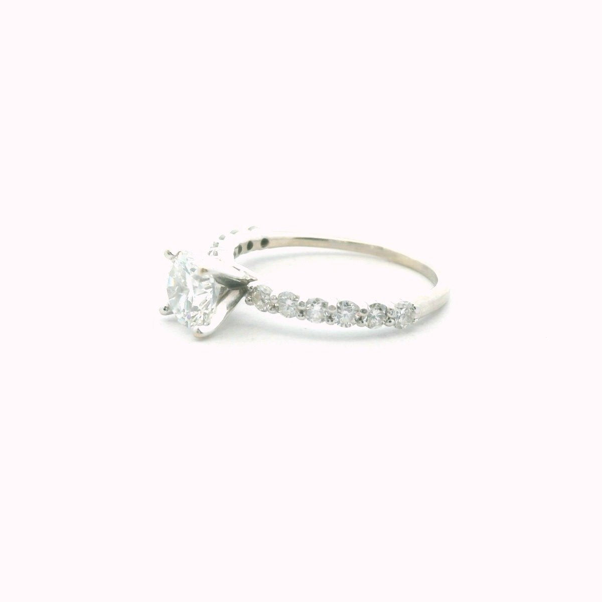 14K White Gold 0.70ct Natural Diamond Engagement Ring