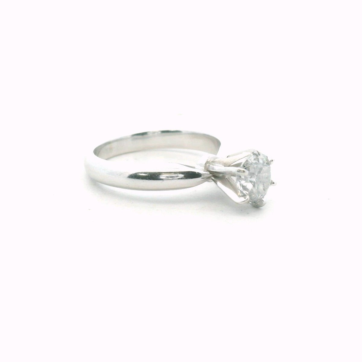 14K White Gold 6-Prong 0.98ct Diamond Engagement Ring