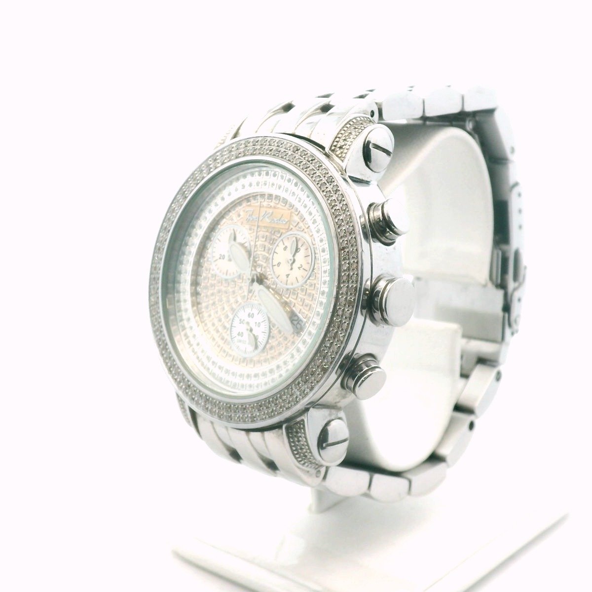 Joe Rodeo Stainless Steel Ice Diamond Quartz Watch