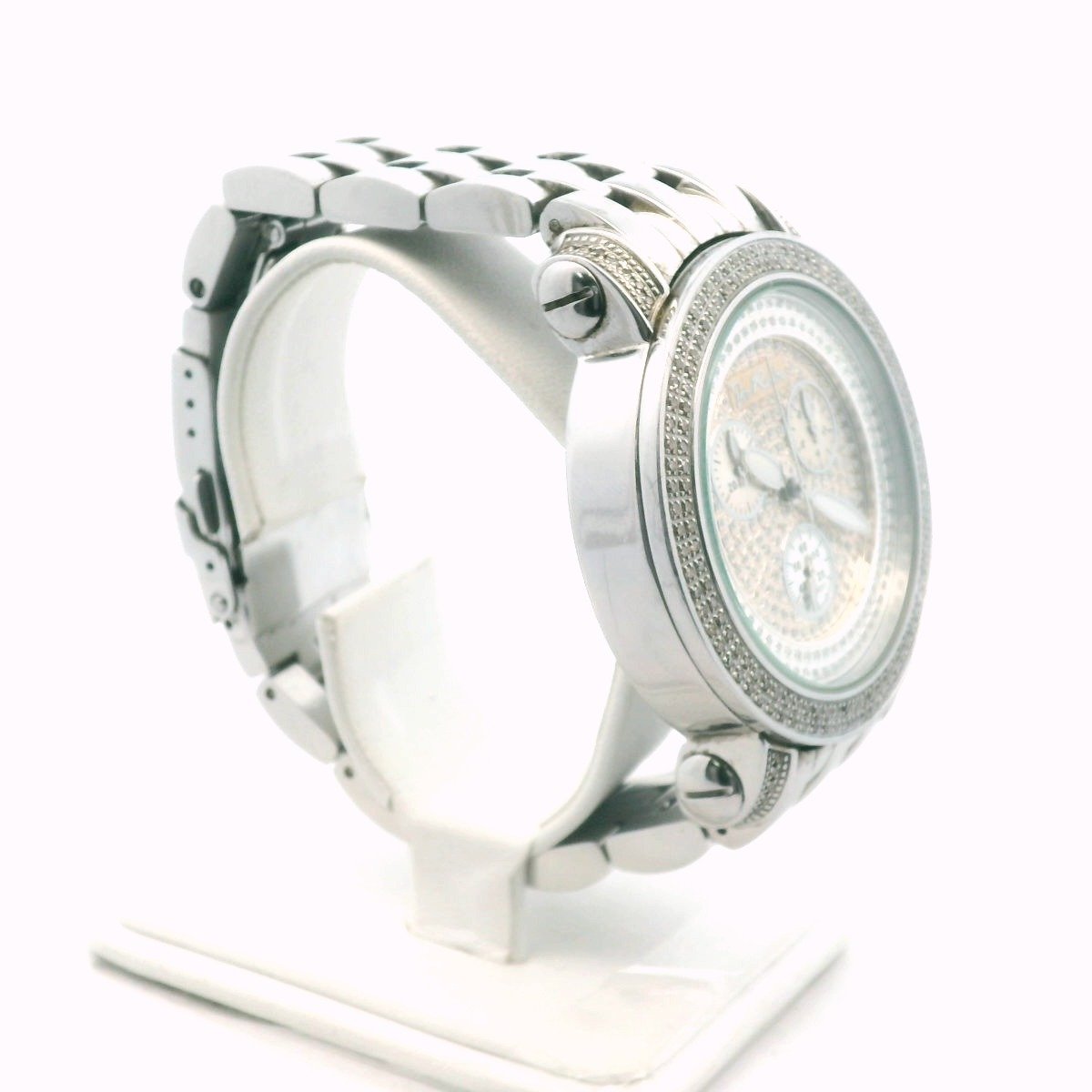 Joe Rodeo Stainless Steel Ice Diamond Quartz Watch