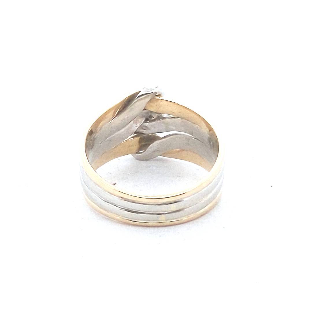 18K Two Tone Gold Diamond Ring