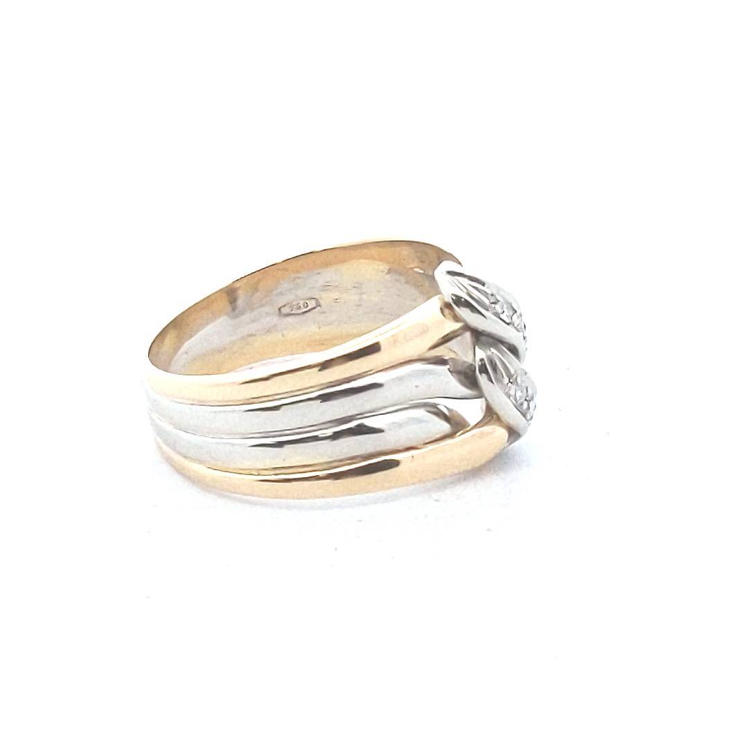 18K Two Tone Gold Diamond Ring