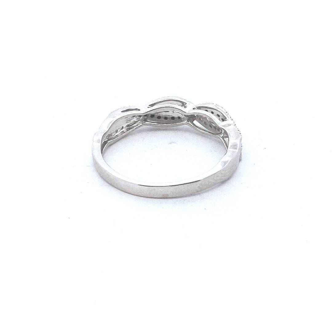 Estate $700 Platinum Black & White Diamond Woven Band