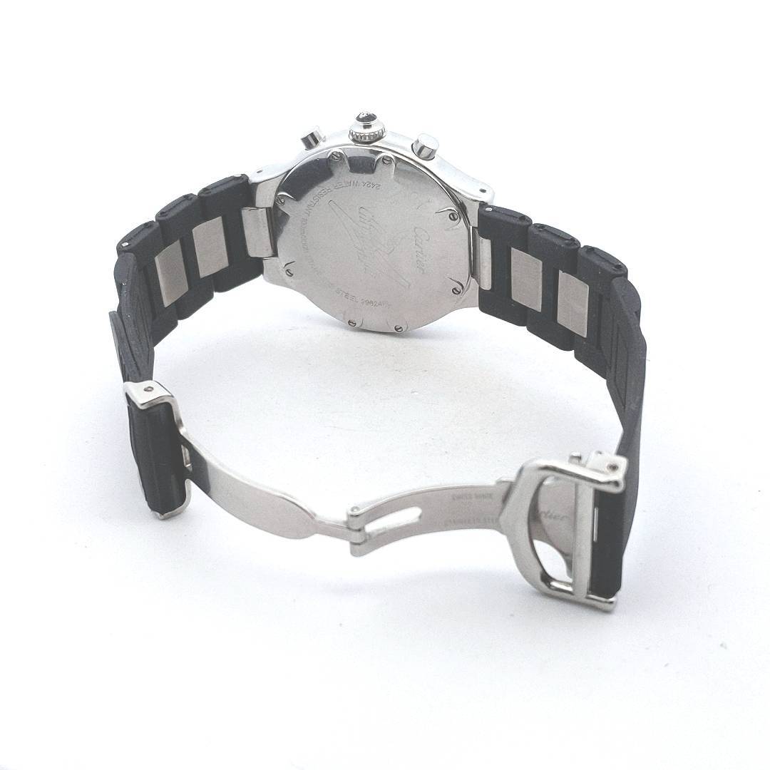 Cartier 21 Cronoscaph Stainless Steel Diamond Quartz Watch