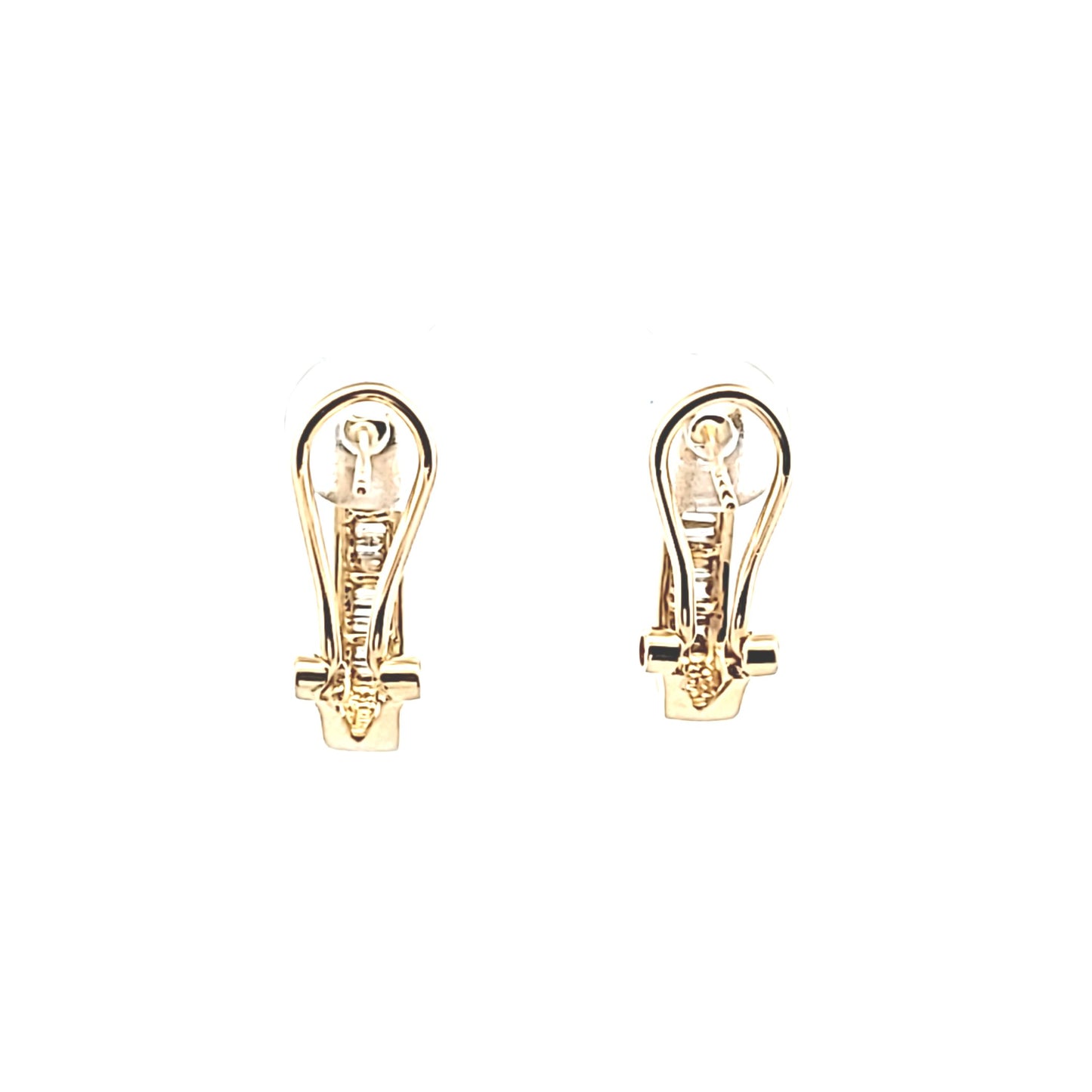 14K Yellow Gold Channel Set Natural Diamond Earrings