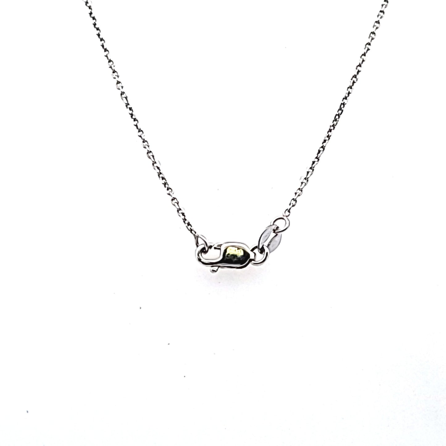 14K White Gold Diamond & Trillion Cut Aquamarine Necklace