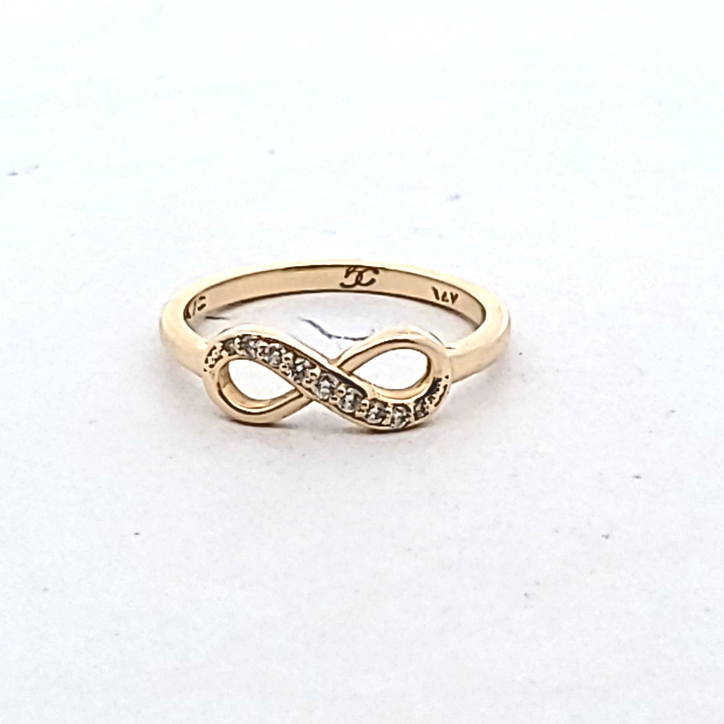14K Yellow Gold Diamond Infinity Ring