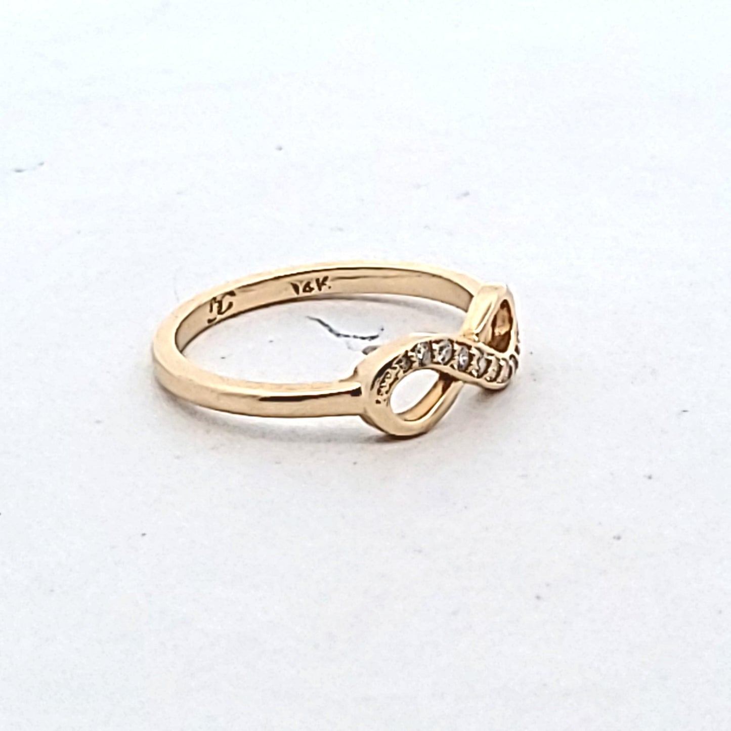 14K Yellow Gold Diamond Infinity Ring