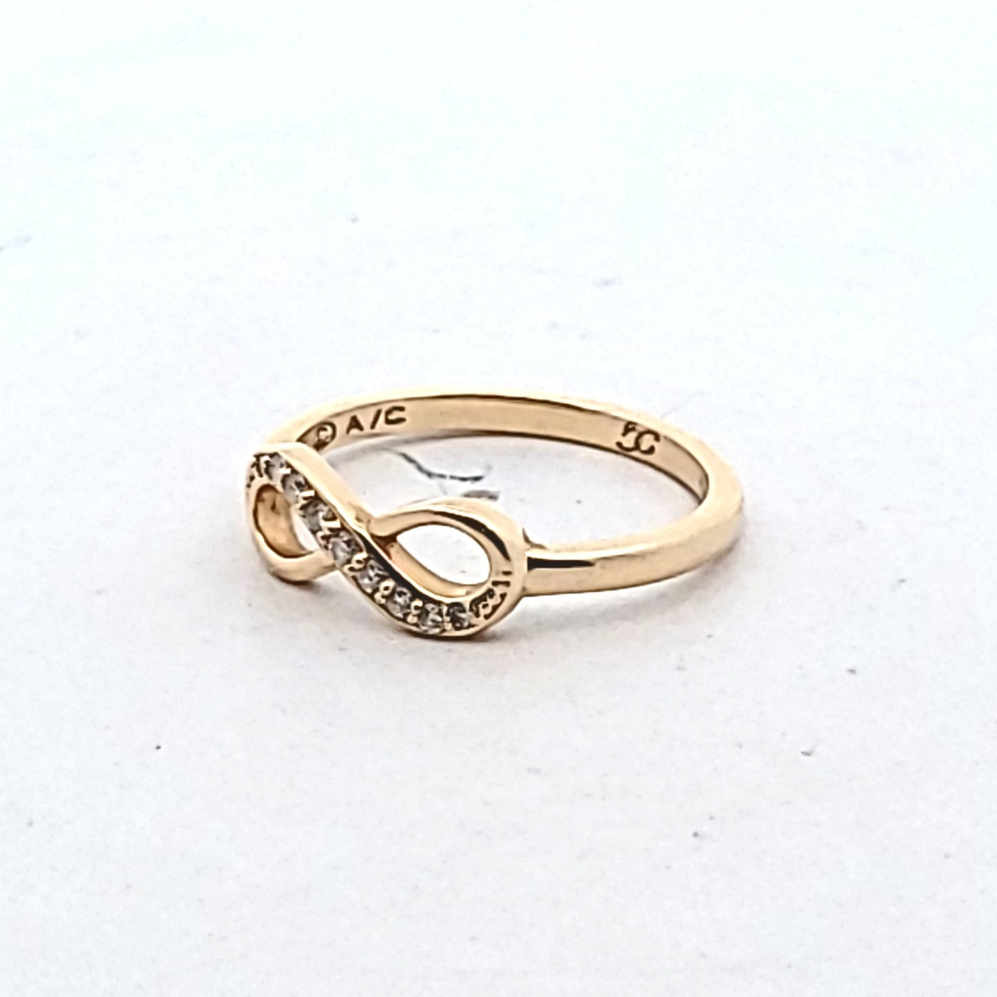 14K Yellow Gold Diamond Infinity Ring