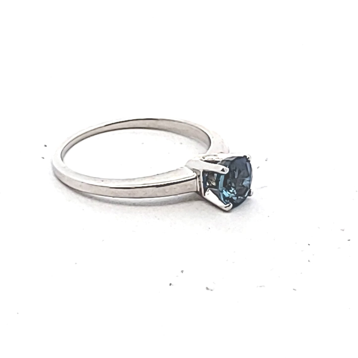 Palladium 1.04ct Natural Blue Spinel Solitaire Engagement Ring