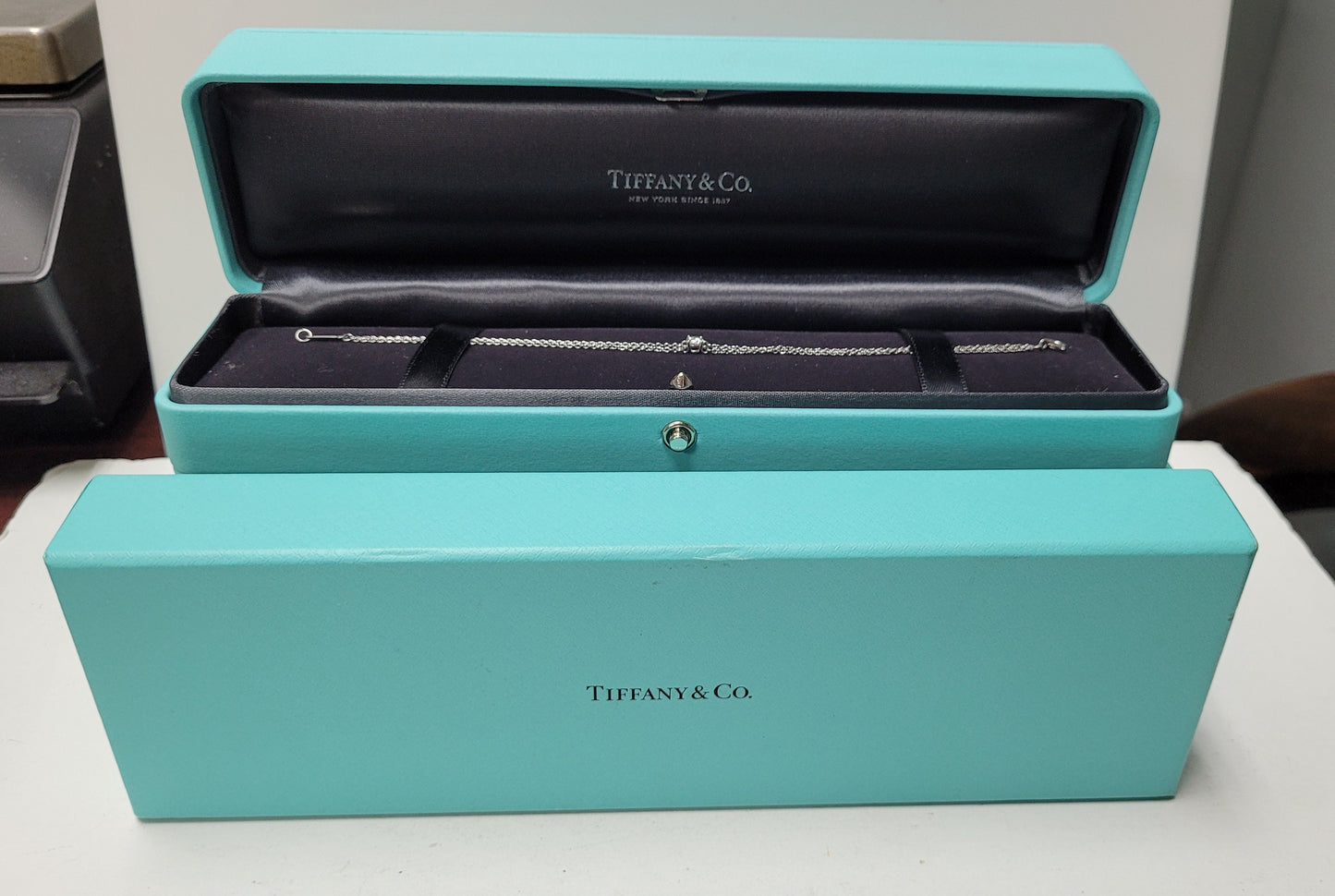 Tiffany & Co. Platinum Diamond Double Chain Bracelet