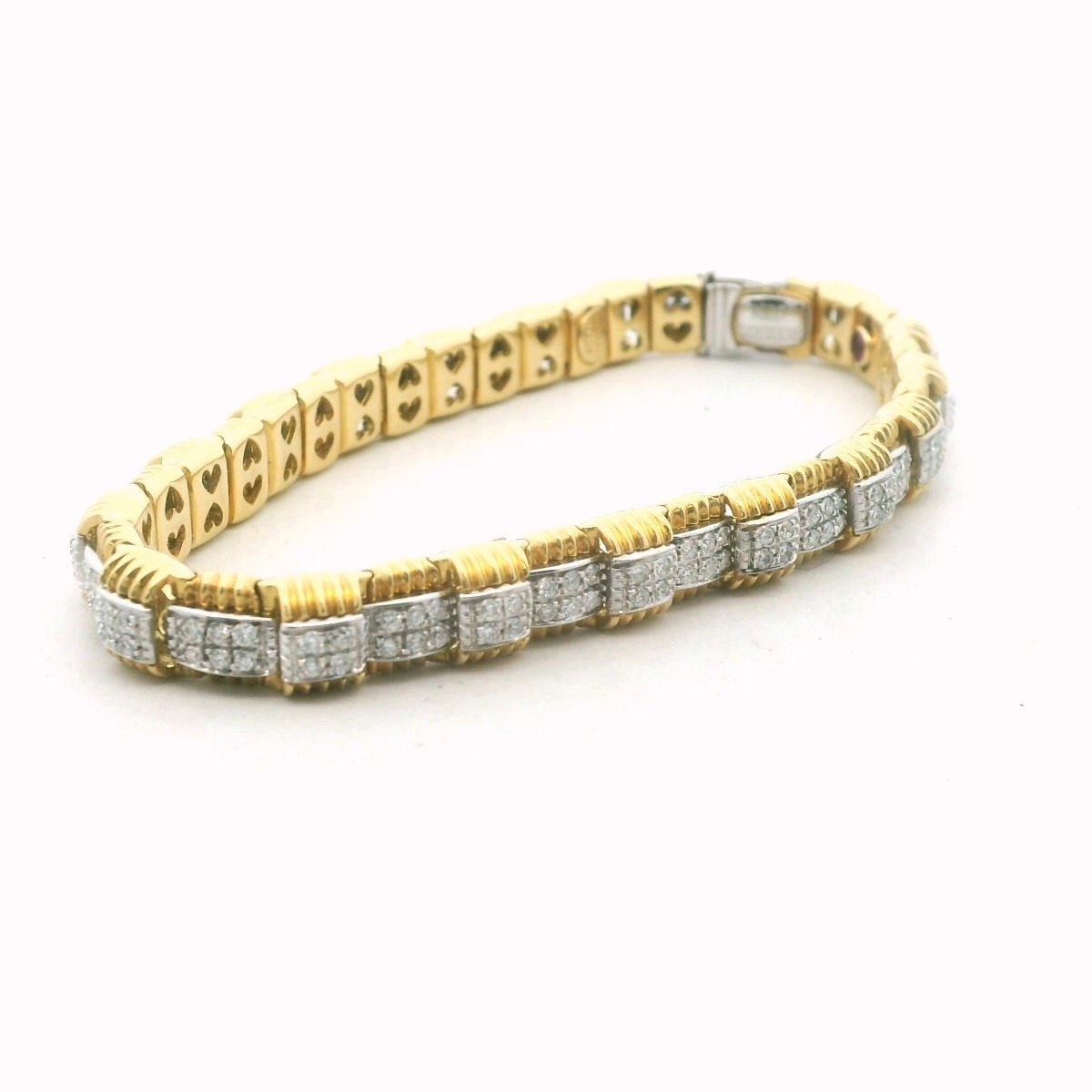 Roberto Coin 18K Two Tone Gold Pave Set Diamond Bracelet