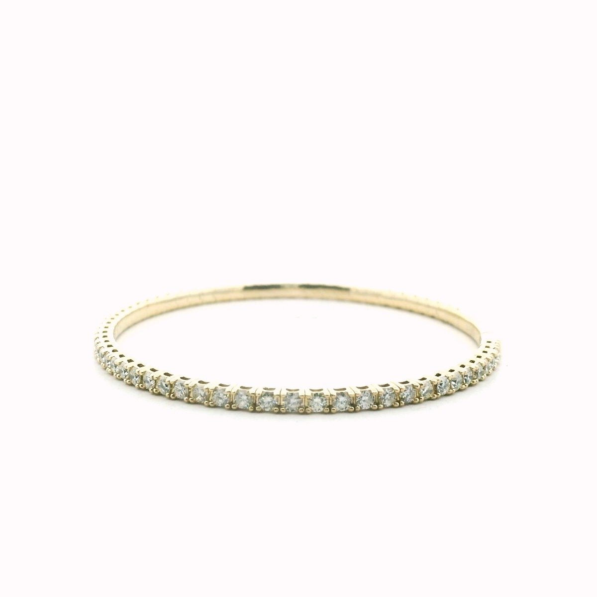 14K Yellow Gold Diamond Flexible Bracelet