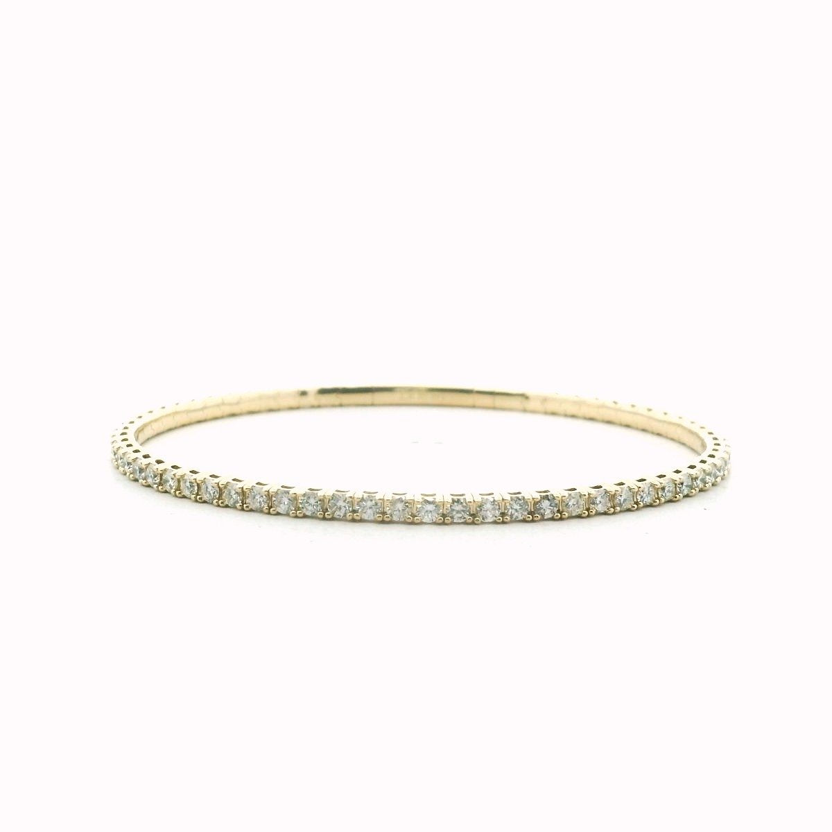 14K Yellow Gold Diamond Flexible Bracelet