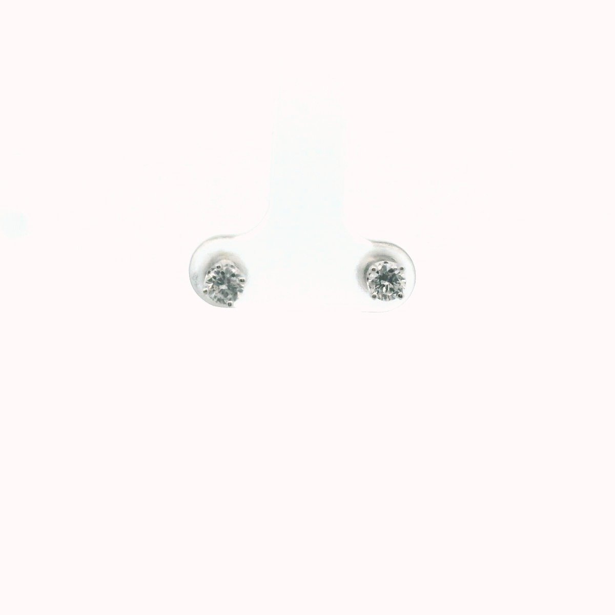 14K White Gold Diamond Stud Earrings