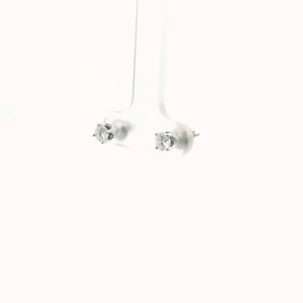 14K White Gold Diamond Stud Earrings