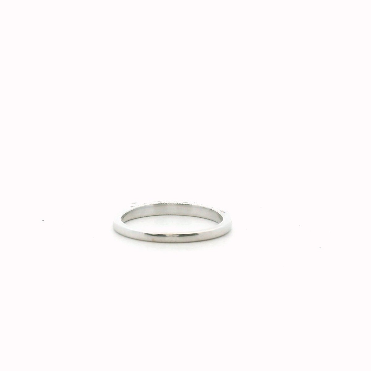10K White Gold Diamond Milgrain Accents Band