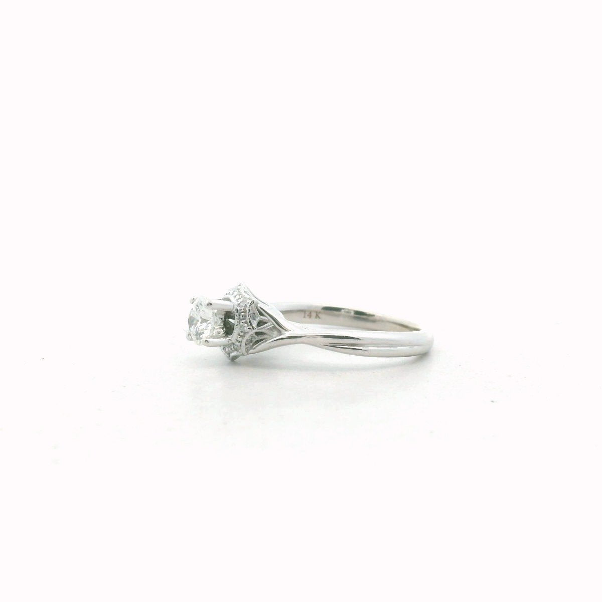 14K White Gold Diamond Engagement Ring