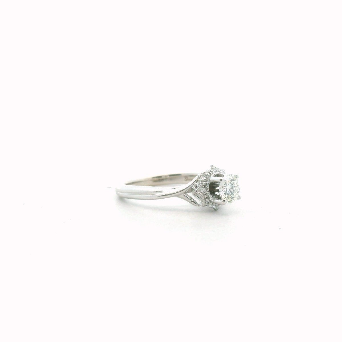 14K White Gold Diamond Engagement Ring