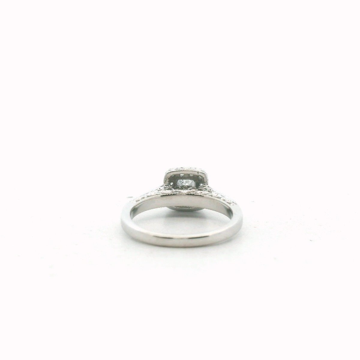14K White Gold Diamond Halo Engagement Ring