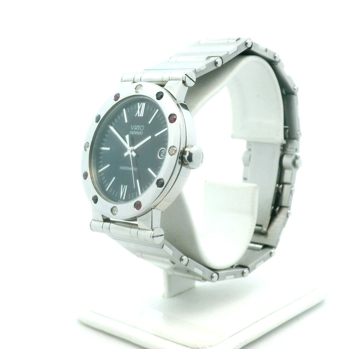 Vizio Movado 83.H2.878 Viziomatic Diamond Ruby & Sapphire Watch