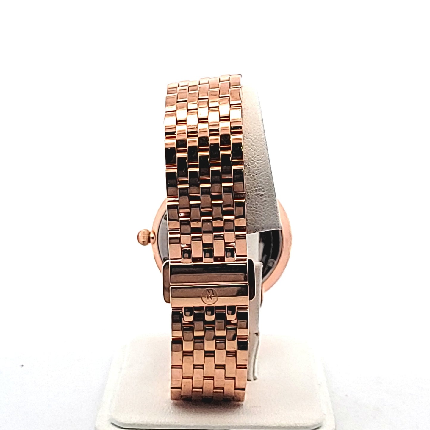 Michele Rose Gold Plated Steel Serein Diamond Sapphire Pink Flower Watch