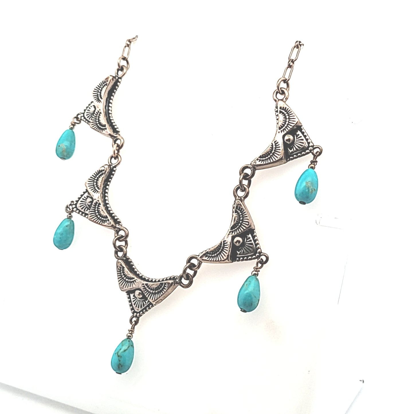 Carolyn Pollack Sterling Silver Turquoise Drop Necklace