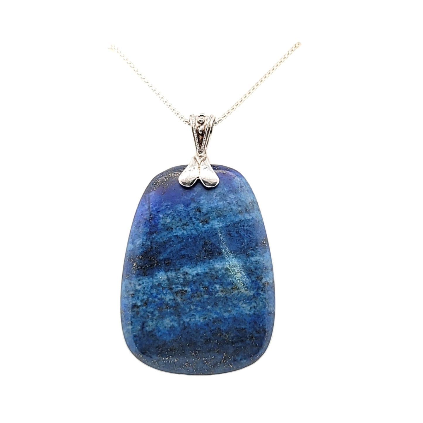 Vintage Sterling Silver Dyed Lapis Lazuli Pendant Necklace