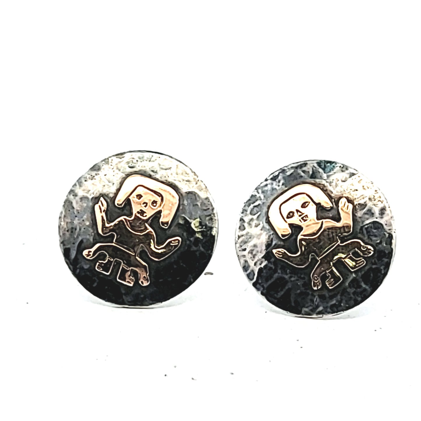 Vintage G. Laffi Sterling Silver & 18K Gold Cufflinks