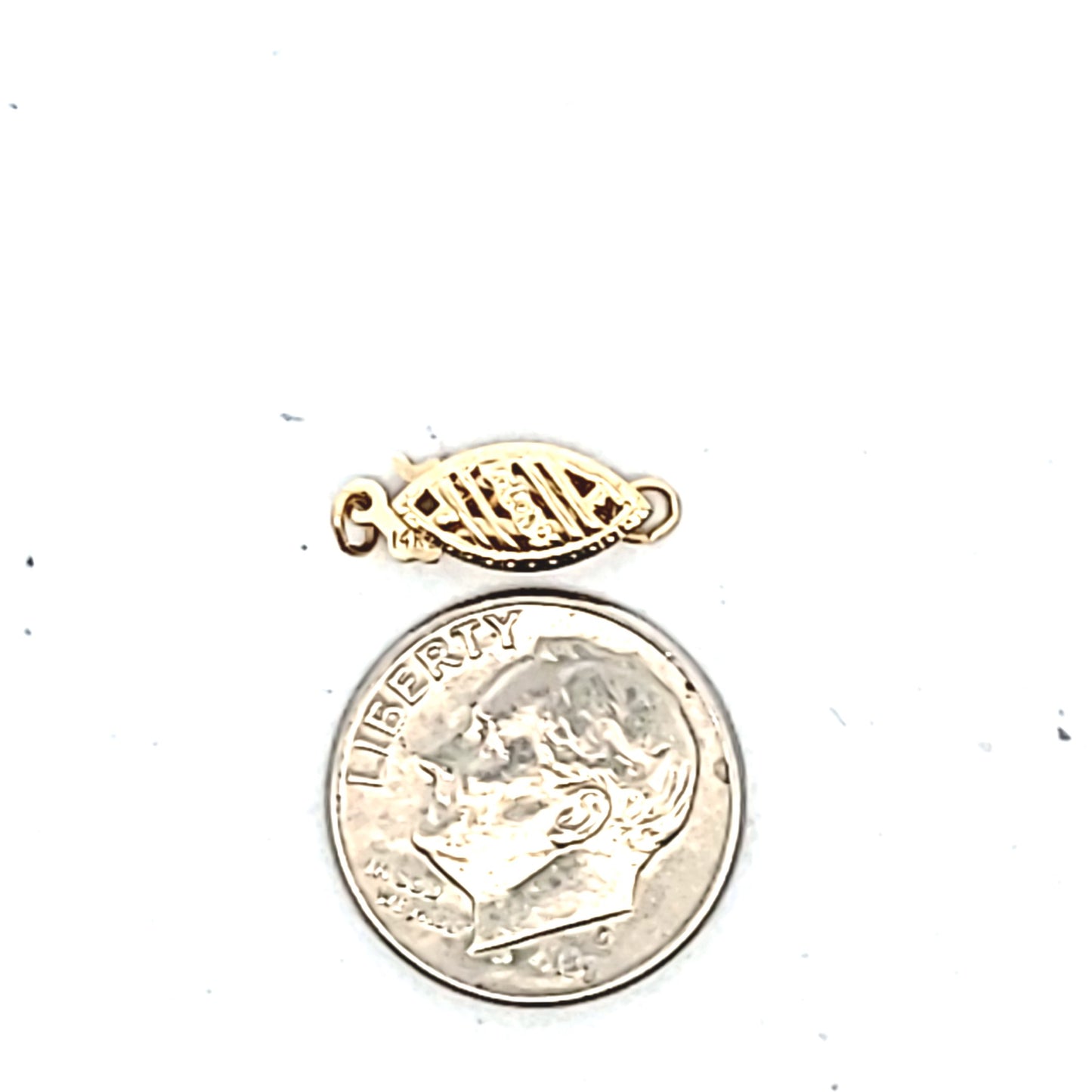 Vintage 14K Yellow Gold Filigree Fish-Hook Clasp for Pearls/Beads