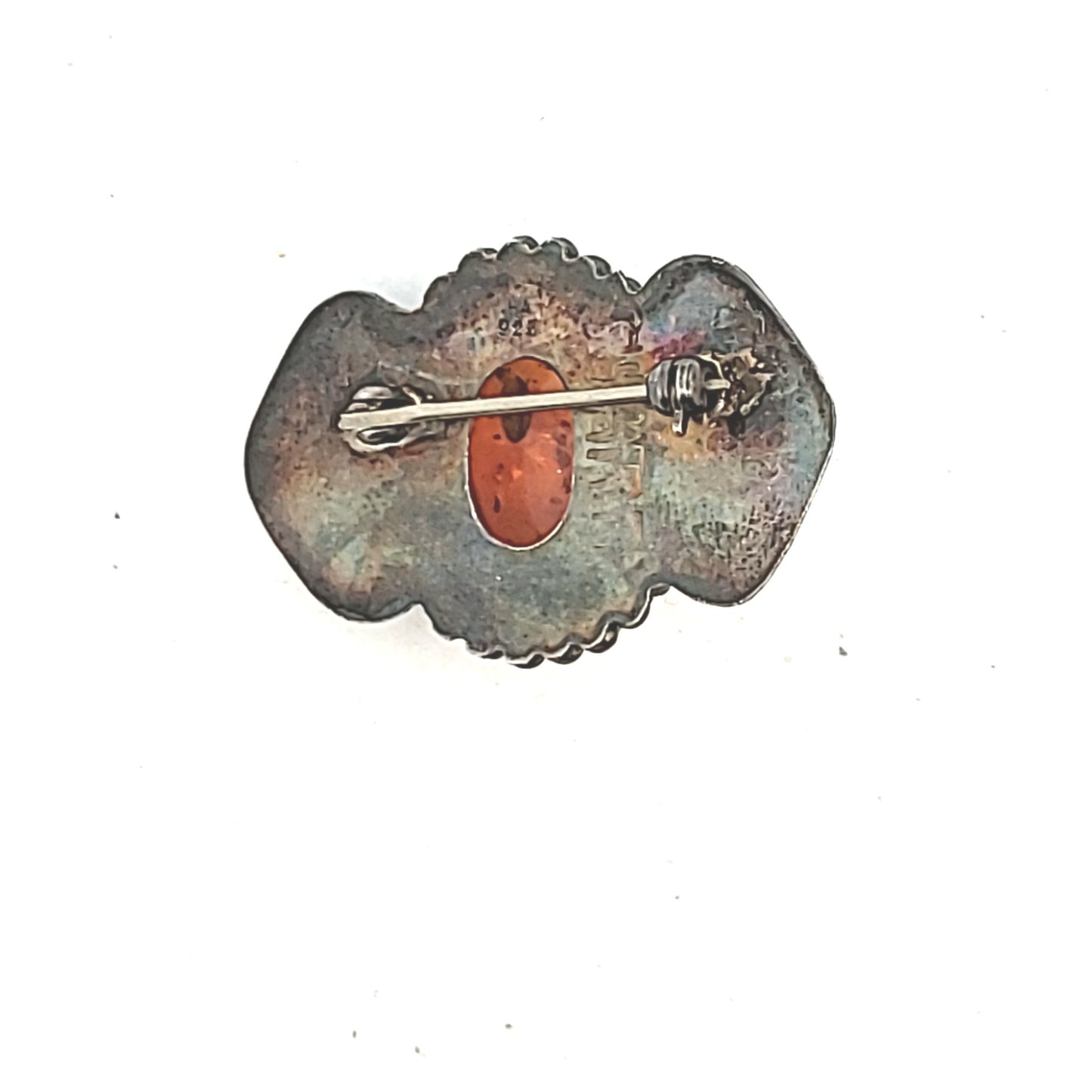 Suarti BA Sterling Silver Amber Brooch